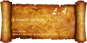 Lovasi Arion névjegykártya